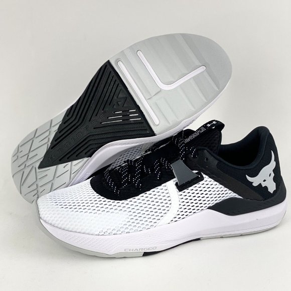 Under Armour Project Rock BSR 2 White Black Men's Training Shoes Sneakers Dwayne - Picture 3 of 12